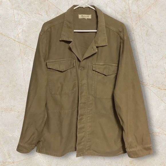 Madewell Mens Canvas Utility Jacket Tan Workwear Style Size L - Picture 2 of 12